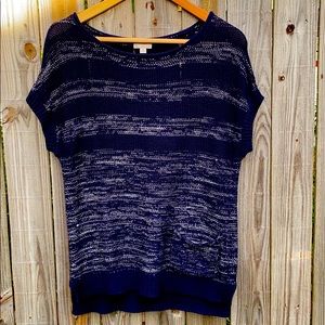 EUC Gap Blue and White Short Sleeve Sweater